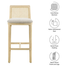 Load image into Gallery viewer, Monarch Wood and Rattan Bar Stool by Modway
