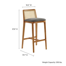 Load image into Gallery viewer, Monarch Wood and Rattan Bar Stool by Modway
