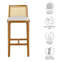 Load image into Gallery viewer, Monarch Wood and Rattan Bar Stool by Modway
