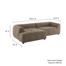 Load image into Gallery viewer, Liana Left-Facing Upholstered Fabric Modular Sofa with Chaise by Modway
