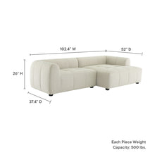 Load image into Gallery viewer, Liana Right-Facing Upholstered Fabric Modular Sofa with Chaise by Modway
