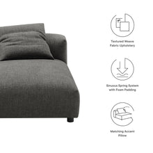 Load image into Gallery viewer, Solace Modular Upholstered Fabric Armless Chaise Lounge by Modway
