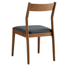 Load image into Gallery viewer, Solara Vegan Leather Wood Dining Side Chairs Set of 2 by Modway
