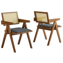 Load image into Gallery viewer, Thera Vegan Leather Cane Dining Armchairs Set of 2 by Modway
