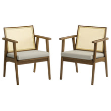 Load image into Gallery viewer, Thera Vegan Leather and Cane Accent Armchairs Set of 2 by Modway

