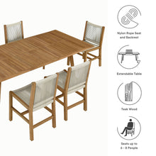 Load image into Gallery viewer, Vienna 7-Piece Outdoor Patio Teak and Rope Dining Set with Armless Chairs by Modway
