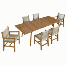 Load image into Gallery viewer, Vienna 7-Piece Outdoor Patio Teak and Rope Dining Set by Modway
