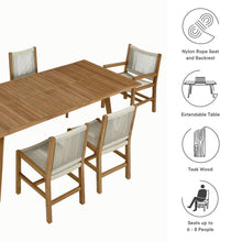 Load image into Gallery viewer, Vienna 7-Piece Outdoor Patio Teak and Rope Dining Set by Modway
