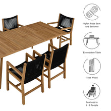 Load image into Gallery viewer, Vienna 7-Piece Outdoor Patio Teak and Rope Dining Set with Armchairs by Modway
