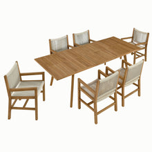 Load image into Gallery viewer, Vienna 7-Piece Outdoor Patio Teak and Rope Dining Set with Armchairs by Modway

