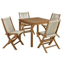 Load image into Gallery viewer, Vienna 5-Piece Outdoor Patio Teak Wood Dining Set with Rope Folding Chairs by Modway
