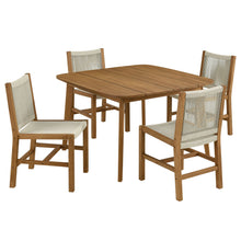 Load image into Gallery viewer, Vienna 5-Piece Outdoor Patio Teak and Rope Dining Set with Armless Chairs by Modway
