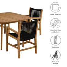 Load image into Gallery viewer, Vienna 5-Piece Outdoor Patio Teak and Rope Dining Set with Armchairs by Modway
