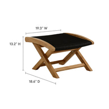Load image into Gallery viewer, Vienna 2-Piece Outdoor Patio Teak and Rope Folding Accent Lounge Chair and Ottoman Set by Modway
