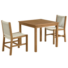 Load image into Gallery viewer, Vienna 3-Piece Outdoor Patio Teak and Rope Dining Set with Armless Chiars by Modway
