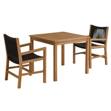 Load image into Gallery viewer, Vienna 3-Piece Outdoor Patio Teak and Rope Dining Set with Armchairs by Modway
