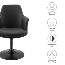Load image into Gallery viewer, Lippa Vegan Leather Swivel Dining Armchair by Modway
