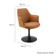 Load image into Gallery viewer, Lippa Vegan Leather Swivel Dining Armchair by Modway
