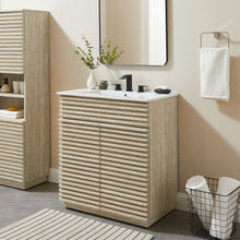 Load image into Gallery viewer, Render 30&quot; Faux Travertine Bathroom Vanity Cabinet (Sink Not Included) by Modway
