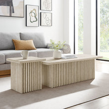 Load image into Gallery viewer, Render Nesting Faux Travertine Coffee Tables Set of 2 by Modway
