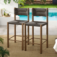 Load image into Gallery viewer, Parkland Outdoor Patio Rattan and Aluminum Counter Stools Set of 2 by Modway
