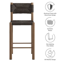 Load image into Gallery viewer, Parkland Outdoor Patio Rattan and Aluminum Counter Stools Set of 2 by Modway
