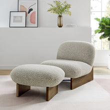 Load image into Gallery viewer, Loyal Boucle Fabric Accent Chair and Ottoman Set by Modway
