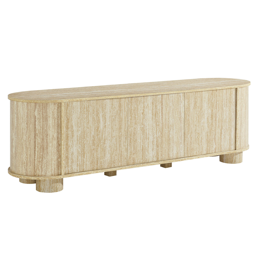 Overture 63Ó Oval Faux Travertine TV Stand by Modway
