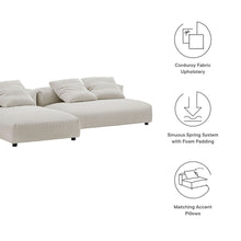 Load image into Gallery viewer, Solace 2-Piece Modular Corduroy Upholstered Sectional Sofa With Chaise by Modway
