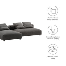 Load image into Gallery viewer, Solace 2-Piece Modular Upholstered Fabric Sectional Sofa With Chaise by Modway
