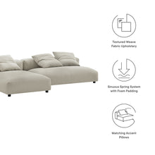 Load image into Gallery viewer, Solace 2-Piece Modular Upholstered Fabric Sectional Sofa With Chaise by Modway
