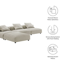 Load image into Gallery viewer, Solace 4-Piece Modular Upholstered Fabric Sectional Sofa by Modway
