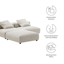 Load image into Gallery viewer, Solace 3-Piece Modular Corduroy Upholstered Sectional Sofa by Modway
