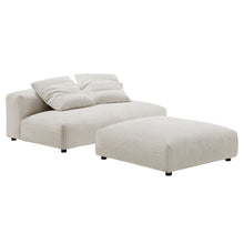 Load image into Gallery viewer, Solace Modular Corduroy Upholstered Armless Loveseat and Ottoman Set by Modway
