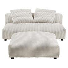 Load image into Gallery viewer, Solace Modular Corduroy Upholstered Armless Loveseat and Ottoman Set by Modway
