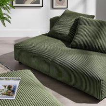 Load image into Gallery viewer, Solace Modular Corduroy Upholstered Armless Loveseat and Ottoman Set by Modway
