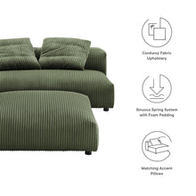 Load image into Gallery viewer, Solace Modular Corduroy Upholstered Armless Loveseat and Ottoman Set by Modway
