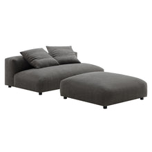 Load image into Gallery viewer, Solace Modular Upholstered Fabric Armless Loveseat and Ottoman Set by Modway
