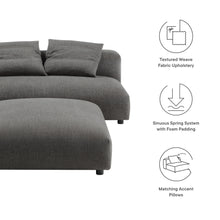 Load image into Gallery viewer, Solace Modular Upholstered Fabric Armless Loveseat and Ottoman Set by Modway
