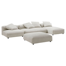 Load image into Gallery viewer, Solace 4-Piece Modular Corduroy Upholstered Sectional Sofa With Ottoman by Modway

