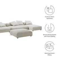 Load image into Gallery viewer, Solace 4-Piece Modular Corduroy Upholstered Sectional Sofa With Ottoman by Modway
