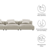 Load image into Gallery viewer, Solace 3-Piece Modular Upholstered Fabric Sofa by Modway
