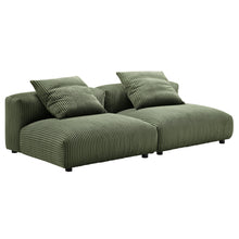 Load image into Gallery viewer, Solace 2-Piece Modular Corduroy Upholstered Sofa by Modway
