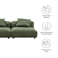 Load image into Gallery viewer, Solace 2-Piece Modular Corduroy Upholstered Sofa by Modway
