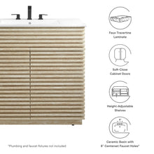 Load image into Gallery viewer, Render 36&quot; Faux Travertine Bathroom Vanity With Sink by Modway
