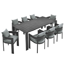 Load image into Gallery viewer, Tahoe 9-Piece Outdoor Patio Aluminum Dining Set by Modway
