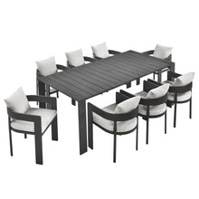 Load image into Gallery viewer, Tahoe 9-Piece Outdoor Patio Aluminum Dining Set by Modway
