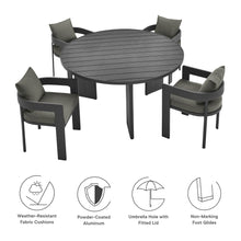 Load image into Gallery viewer, Tahoe 5-Piece Outdoor Patio Aluminum Dining Set by Modway
