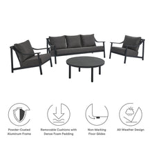 Load image into Gallery viewer, Terrace 4-Piece Outdoor Patio Aluminum Furniture Set by Modway
