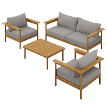 Load image into Gallery viewer, Wren 4-Piece Outdoor Patio Teak Wood Furniture Set by Modway
